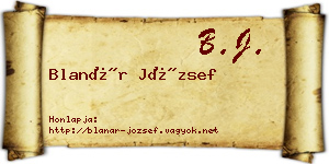 Blanár József névjegykártya